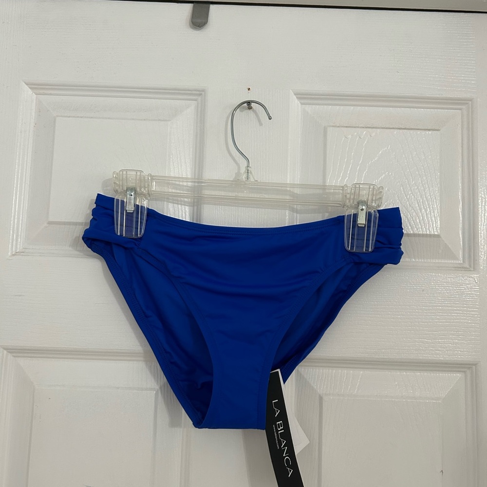 La Blanca Blue Classic Bikini Swim Bottom Sz 10 new